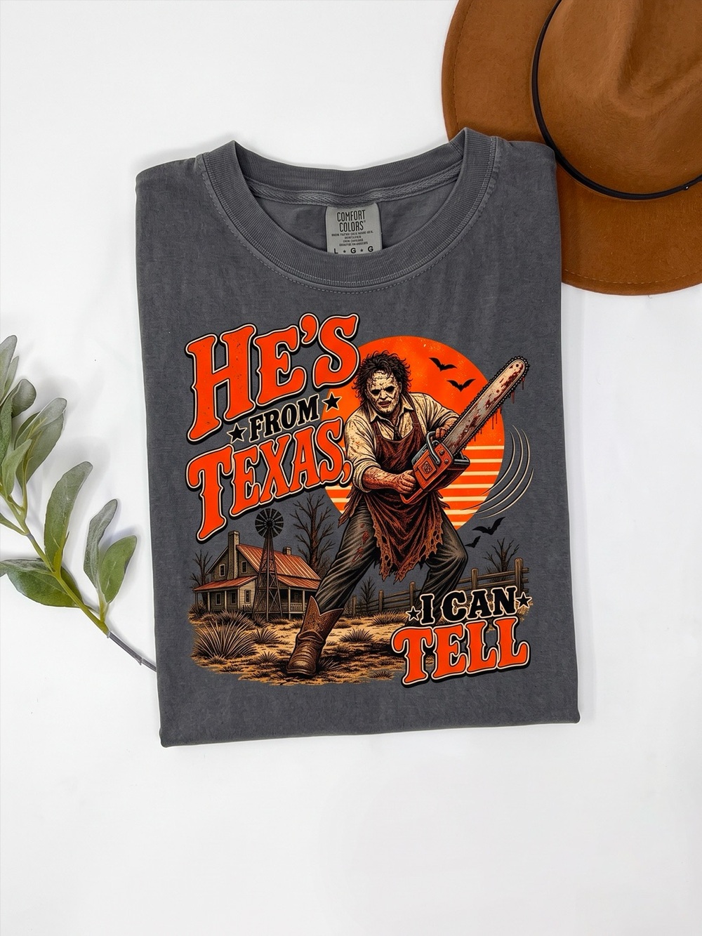 Texas Chainsaw Leatherface Retro Horror Dark Grey Comfort Colors T-Shirt